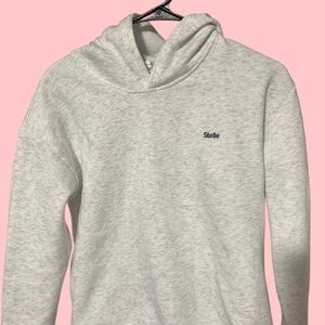 Elle Heather Gray Pullover Hoodie with Small Chest Logo